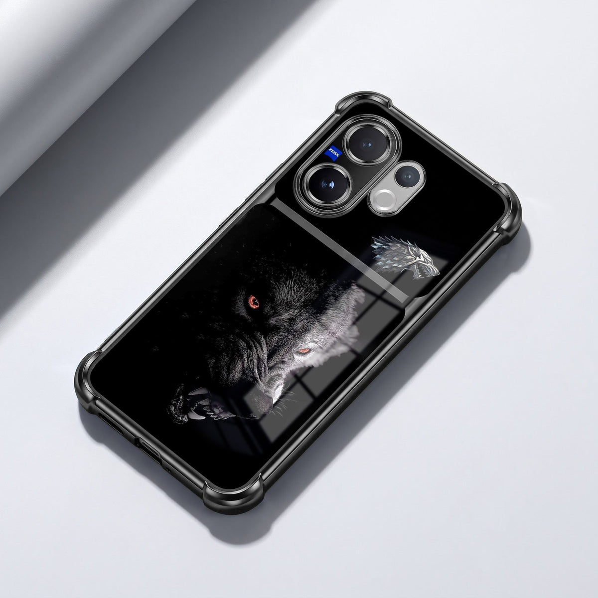 Vivo V60 5G Alpha Wolf Dual-Tone Transparent Black Airbags Case