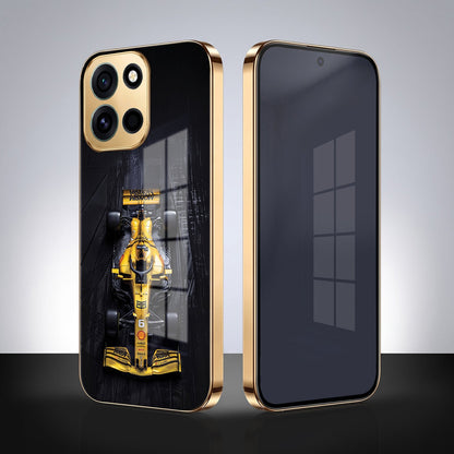 OnePlus Nord 6 5G F1 Racing Car Gold Electroplated Glass Phone Back Case