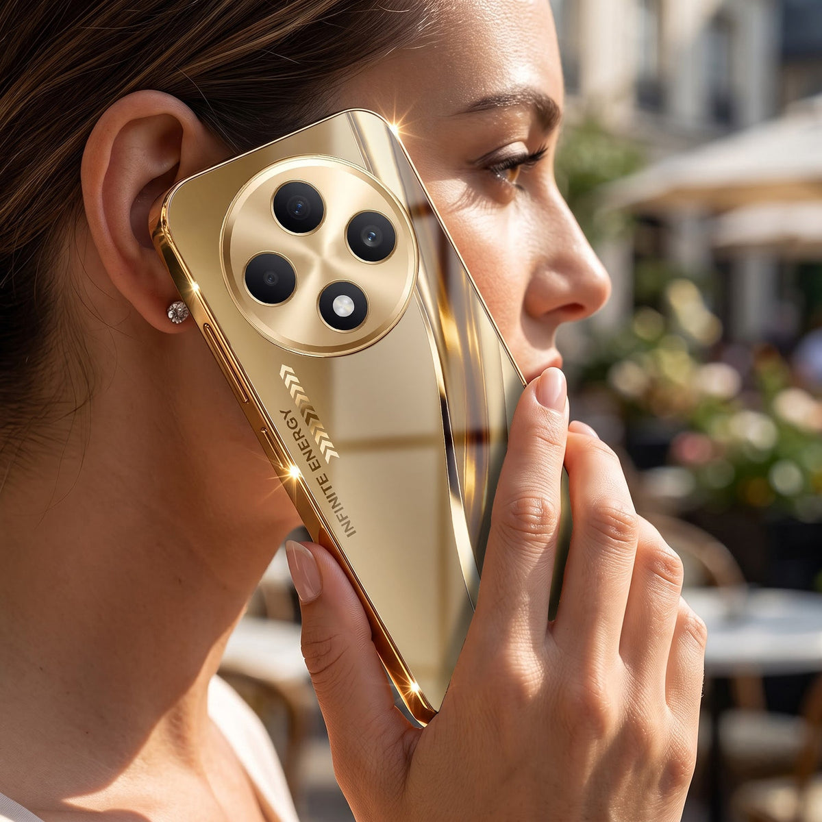 Oppo F27 Pro+ 5G Luxury Infinity Energy Gold Electroplated Glass Phone Case