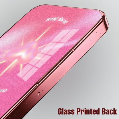 Vivo V70 FE 5G Luxury Glowing Heart Pink Electroplated Glass Phone Back Case
