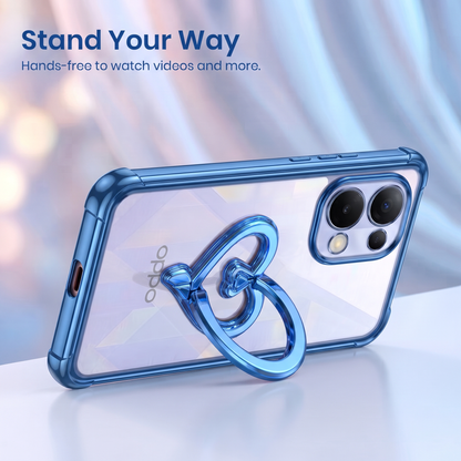 Oppo K13 5G Premium Heart Stand Transparent Shockproof Airbag Phone Case