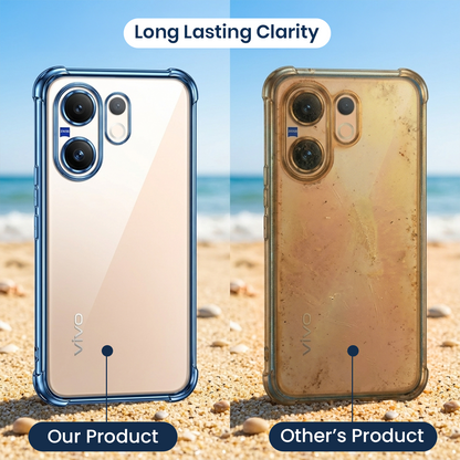 Vivo V60 5G Anti-Yellow Electroplating Transparent Airbags Case