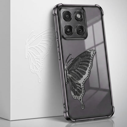 Motorola Edge 70 5G Premium Butterfly Glitter Stand Transparent Shockproof Airbag Phone Case