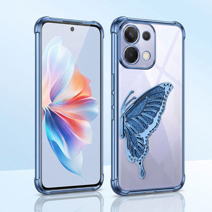 Oppo K13 5G Premium Butterfly Glitter Stand Transparent Shockproof Airbag Phone Case