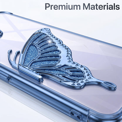 Oppo K13 5G Premium Butterfly Glitter Stand Transparent Shockproof Airbag Phone Case