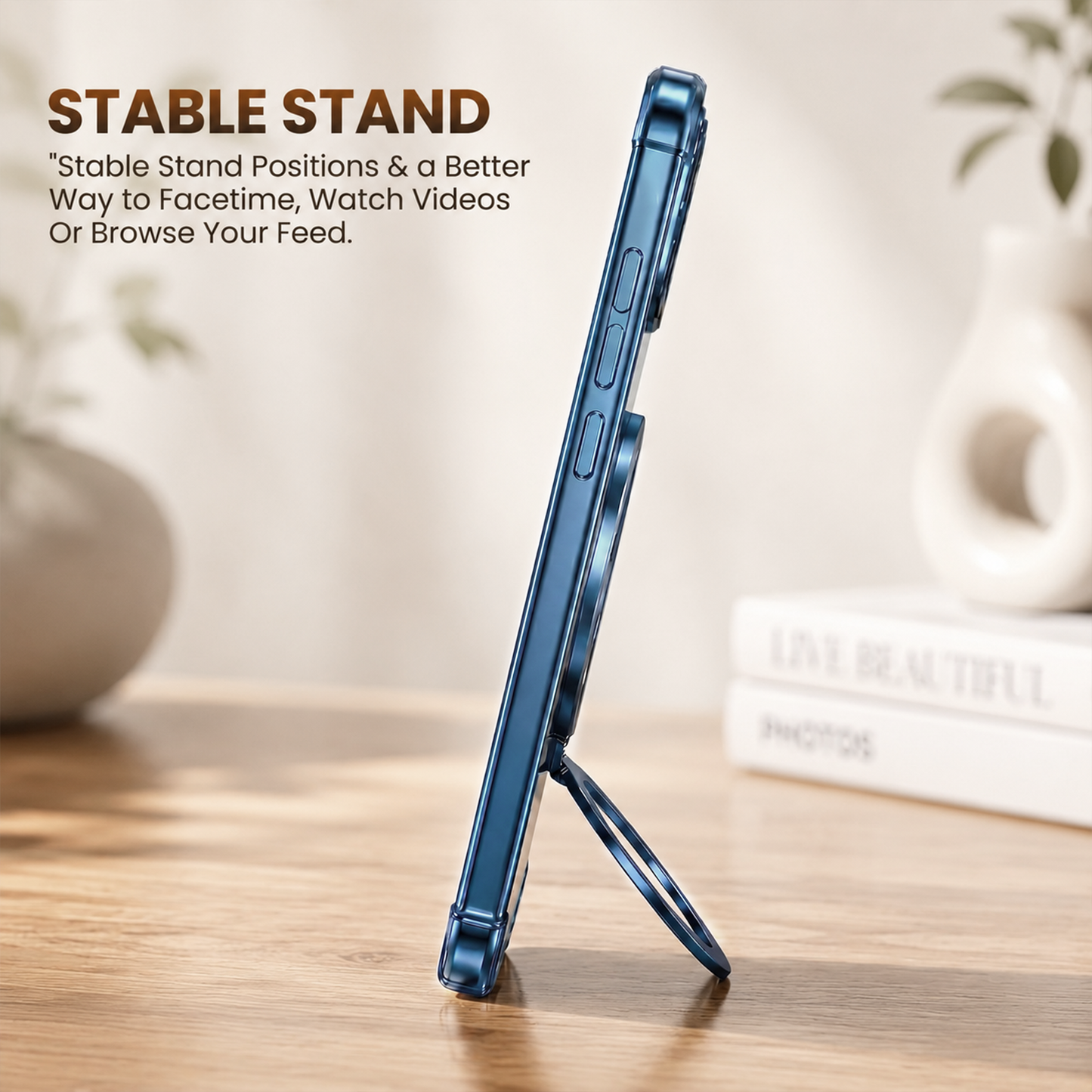 Vivo Y400 Pro 5G Luxury Four Corner Invincible Bracket Ring Stand Case