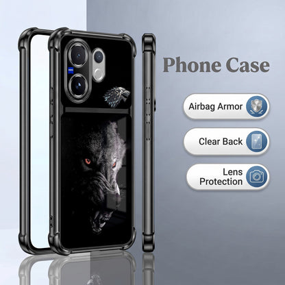 Vivo V60 5G Alpha Wolf Dual-Tone Transparent Black Airbags Case