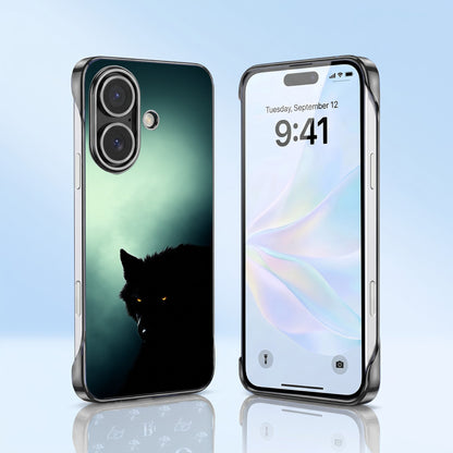 iPhone 16 Plus 5G Wild Wolf Black Printed  Frameless Back Case