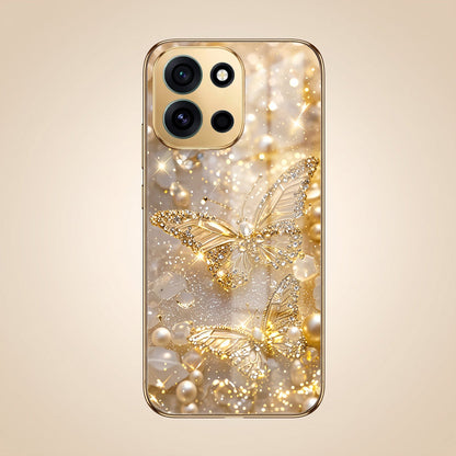 OnePlus Nord 6 5G Golden Butterfly Gold Electroplated Glass Phone Back Case