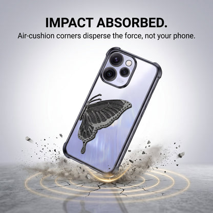 Oppo Reno 15 Pro Mini 5G Premium Butterfly Glitter Stand Transparent Shockproof Airbag Phone Case