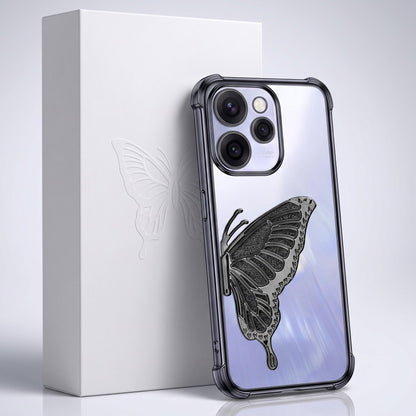 Oppo Reno 15 Pro Mini 5G Premium Butterfly Glitter Stand Transparent Shockproof Airbag Phone Case