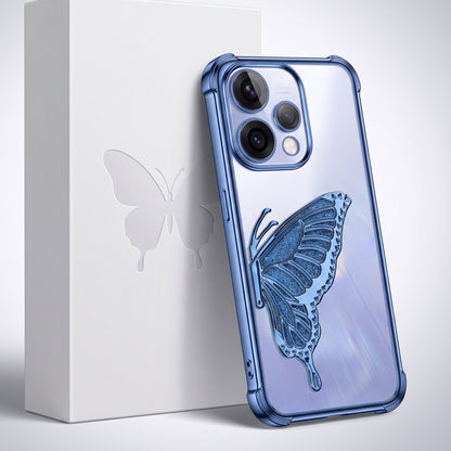 Oppo Reno 15 5G Premium Butterfly Glitter Stand Transparent Shockproof Airbag Phone Case