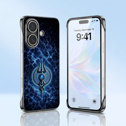 iPhone 16 Plus 5G Devine Trisul Black Printed  Frameless Back Case