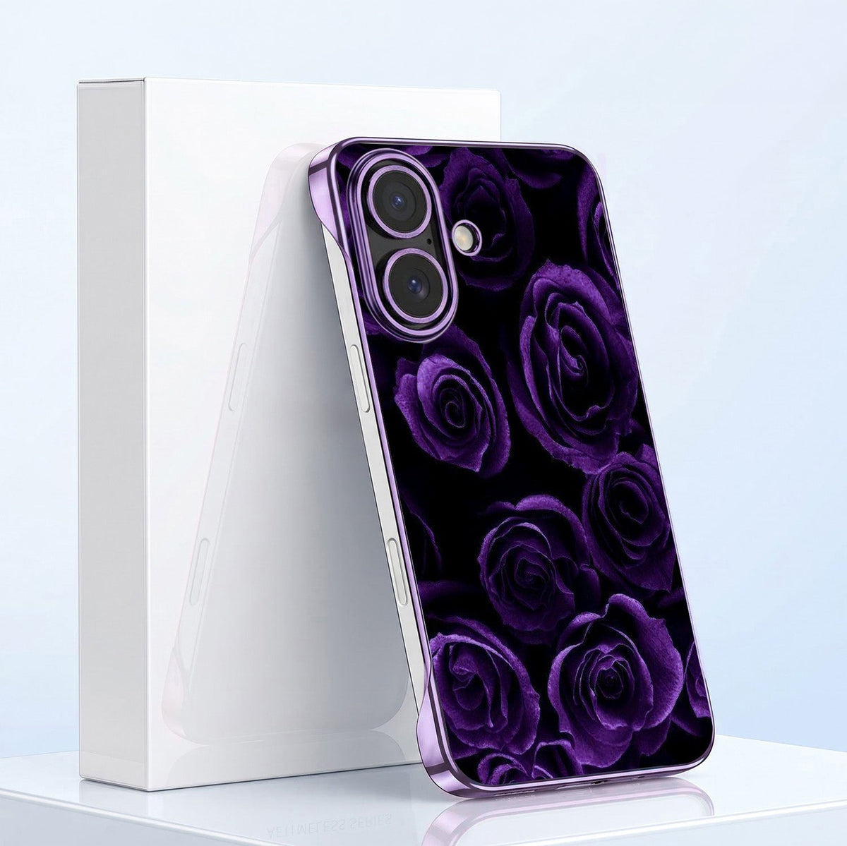 iPhone 16 Plus 5G  Rose Purple Printed  Frameless Back Case