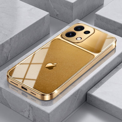 Oppo Reno 16C 5G Royal Touch Apple Gold Electroplated Glass Phone Back Case