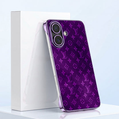 iPhone 16 Plus 5G Monogram LV Purple Printed  Frameless Back Case