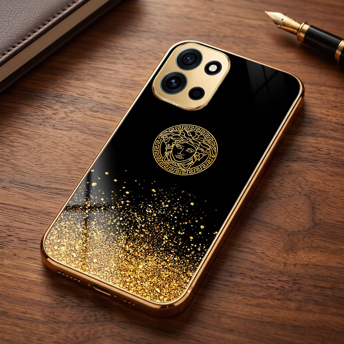 OnePlus Nord 6 5G Medusa Head Gold Electroplated Glass Phone Back Case