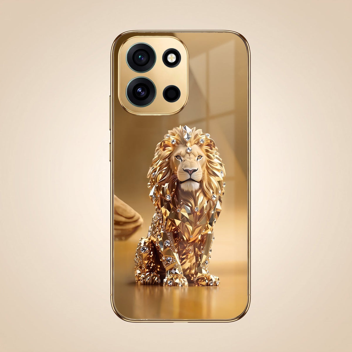 OnePlus Nord 6 5G Luxury Lion Gold Electroplated Glass Phone Back Case