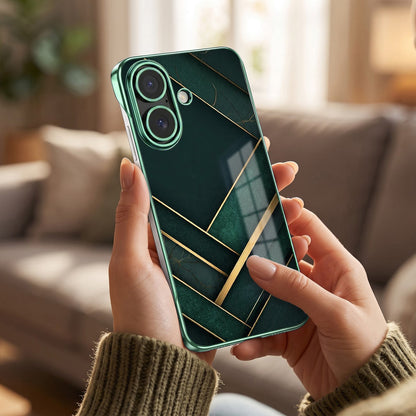 iPhone 16 Plus 5G Emerald Royale Green Printed  Frameless Back Case