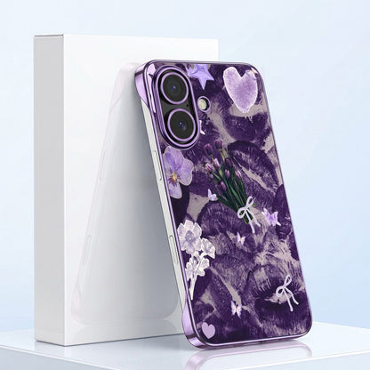 iPhone 16 Plus 5G Lavender Kiss Purple Printed  Frameless Back Case
