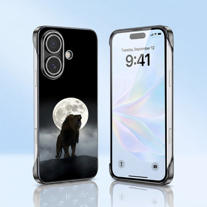 iPhone 16 5G Lunar Lion Black Printed  Frameless Back Case