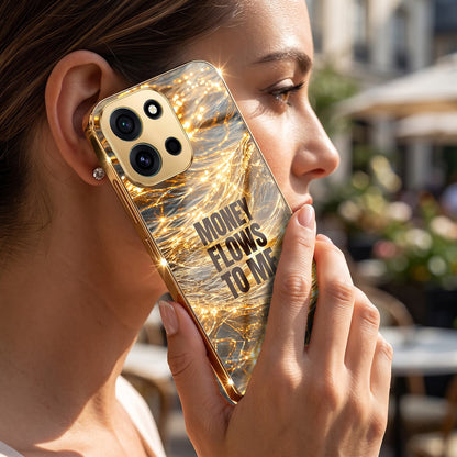 OnePlus Nord 6 5G Money Flows To Me Gold Electroplated Glass Phone Back Case