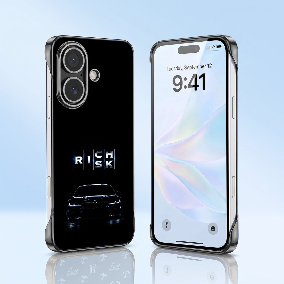 iPhone 16 5G Risk Black Printed  Frameless Back Case