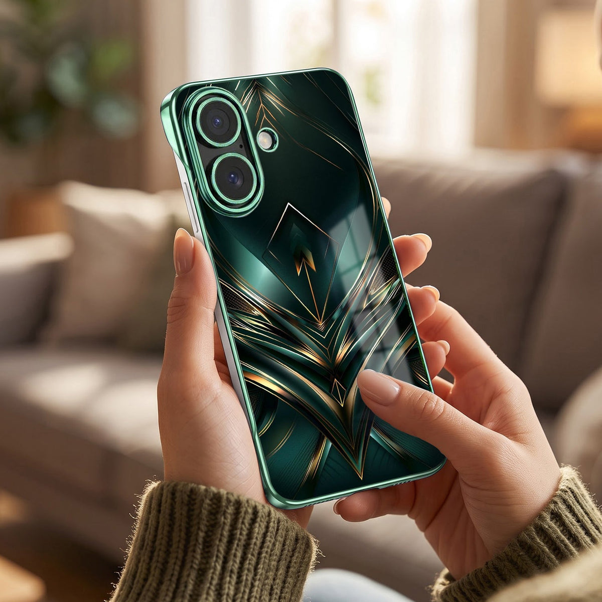 iPhone 16 Plus 5G Case Nova Green Printed  Frameless Back Case