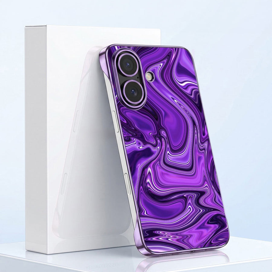 iPhone 16 Plus 5G Liquid Luxe Purple Printed  Frameless Back Case