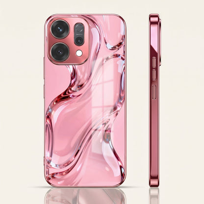 Oppo Reno 14 5G Crystal Wave Energy Pink Electroplated Glass Phone Back Case