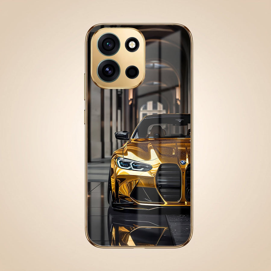 OnePlus Nord 6 5G Golden BMW Gold Electroplated Glass Phone Back Case