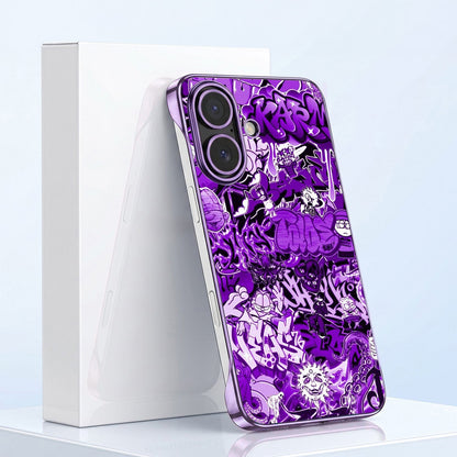 iPhone 16 Plus 5G Street Rush Purple Printed  Frameless Back Case