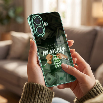 iPhone 16 Plus 5G Money Green Printed  Frameless Back Case