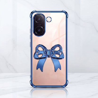 Vivo V60e 5G Stylish Bow Knot Stand Transparent Shockproof Airbag Phone Case