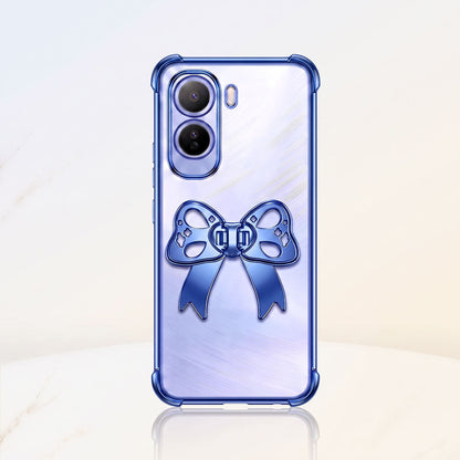 Vivo T5 Pro 5G Stylish Bow Knot Stand Transparent Shockproof Airbag Phone Case