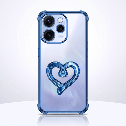 Oppo Reno 15 Pro Mini 5G Premium Heart Stand Transparent Shockproof Airbag Phone Case