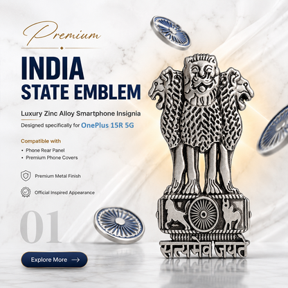 Vivo Y39 5G Compatible Satyamev Jayate 3D Metal Emblem Sticker