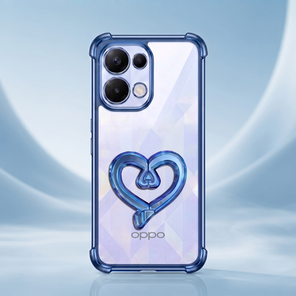 Oppo K13 5G Premium Heart Stand Transparent Shockproof Airbag Phone Case
