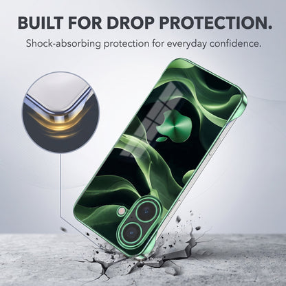 iPhone 16 Plus 5G Luxury Wave Green Printed  Frameless Back Case