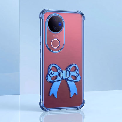 Vivo V50 5G Stylish Bow Knot Stand Transparent Shockproof Airbag Phone Case