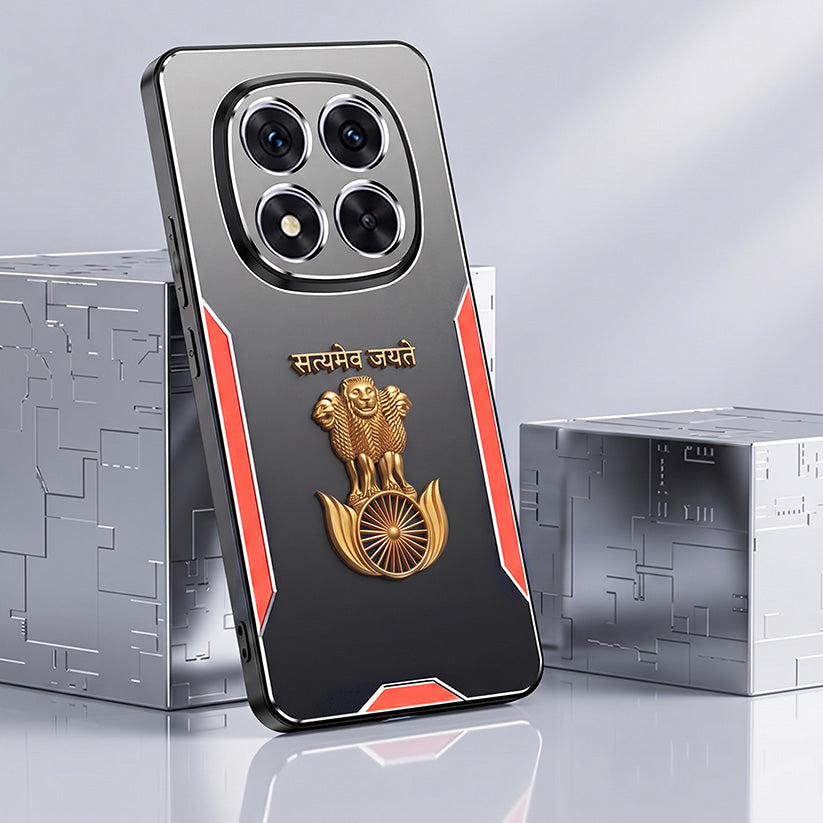 Redmi Note 14 Pro+ 5G Satyamev Jayate 3D Metal Aluminium Back Case