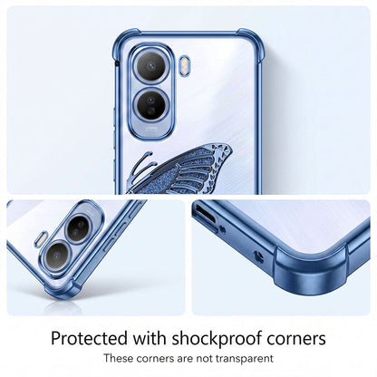 Vivo T5 Pro 5G Premium Butterfly Glitter Stand Transparent Shockproof Airbag Phone Case