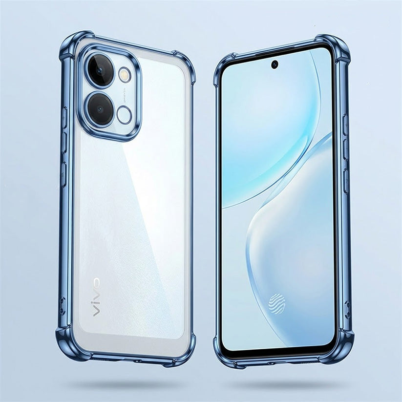 Vivo T5x 5G Anti-Yellow Electroplating Transparent Airbags Case