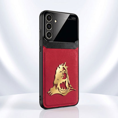 Samsung Galaxy A34 5G Mahadev 3D Gold Metal Leather Back Case