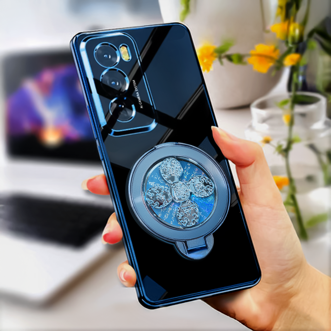 OPPO Reno 12 Pro 5G Electroplating Reflective Fidget Rotating Back Case