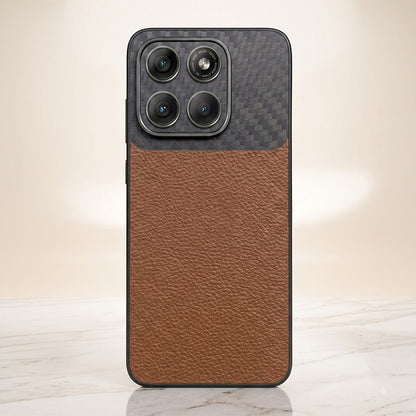 Motorola Edge 70 5G Carbon Fiber Leather Hybrid Phone Case