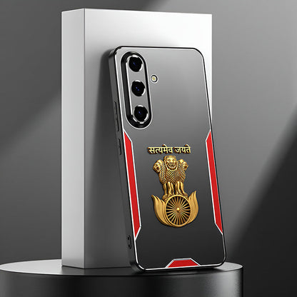 Samsung Galaxy A16 5G Satyamev Jayate 3D Metal Aluminium Back Case