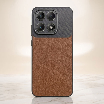 Motorola Edge 70 Pro 5G Carbon Fiber Leather Hybrid Phone Case