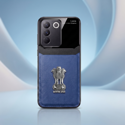 Vivo V27 5G Satyamev Jayate 3D Metal Leather Back Case