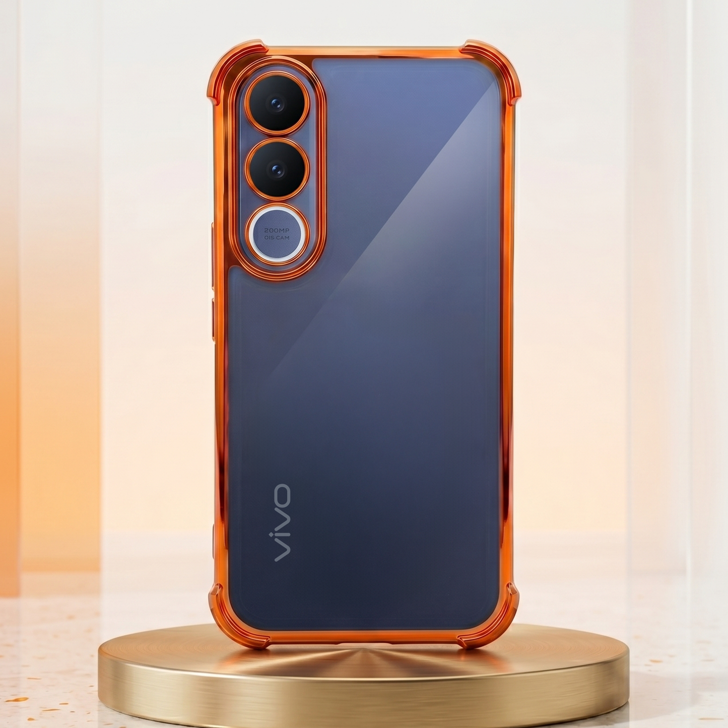 Vivo V70 FE 5G Premium Shockproof Transparent Airbag Cosmic Orange Case